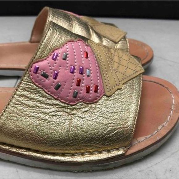 KATE SPADE Gold Ice Cream Slide Sandals 8.5 - Picture 3 of 10